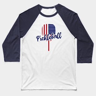 Pickleball Paddles American Flag Baseball T-Shirt